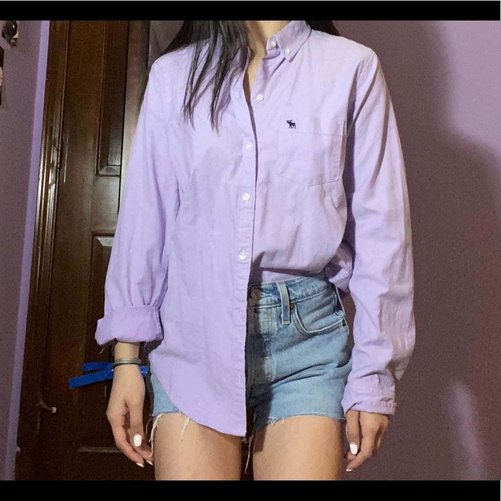 Abercrombie lavender oxford shirt